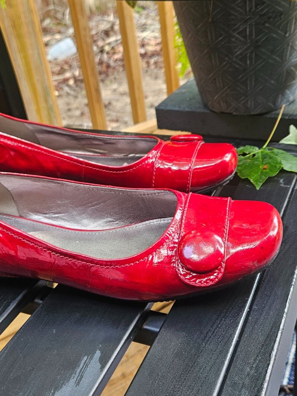 Ecco Bouillon Patent Leather Ruby Red Ballet flats Sz EU 42